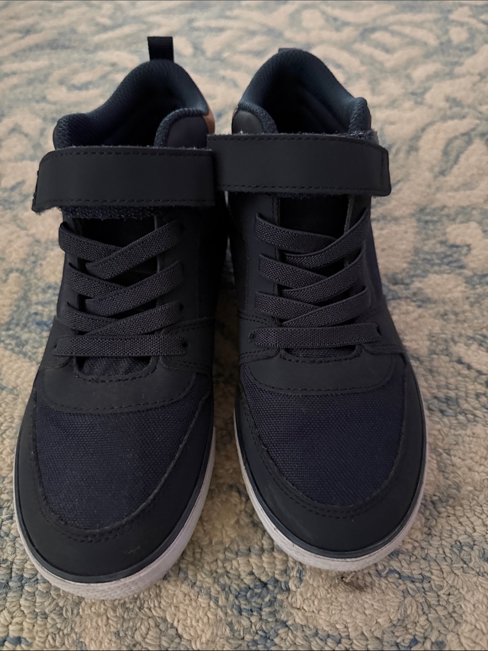 The Children's Place Navy Blue High-Top Sneakers with Hook-and-Loop Strap